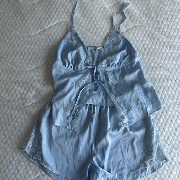 Abercrombie & Fitch Other - Abercrombie & Fitch Sky Blue Lace and Satin Sleep Pajama Set